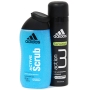 Набор Adidas: дезодорант аэрозоль "Action 3 Sensitive", гель для душа "Active Scrub" парфюмерно-косметической компании Coty Товар сертифицирован инфо 14l.